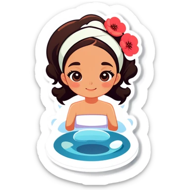 Girl in spa sticker