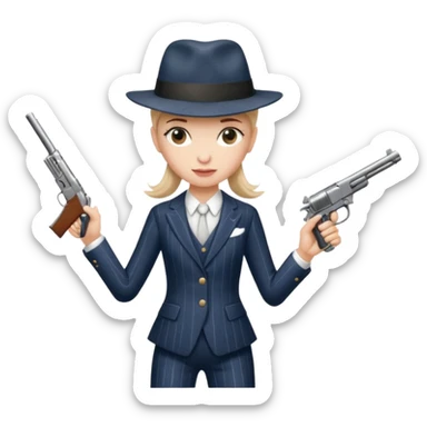 A balerina in with a gangster style sticker