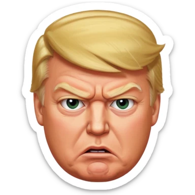 Donald Trump is very furious. Red with anger. photorealistic. high quiality  sticker