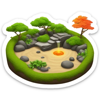  A zen garden made in a lava enviorment sticker