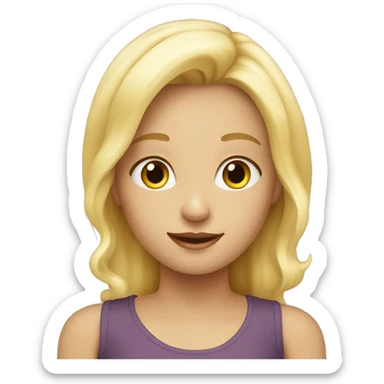 Blonde girl celebrating birthday sticker