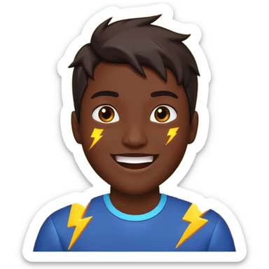 Rayos y centellas en expresión de alegría color negro sticker