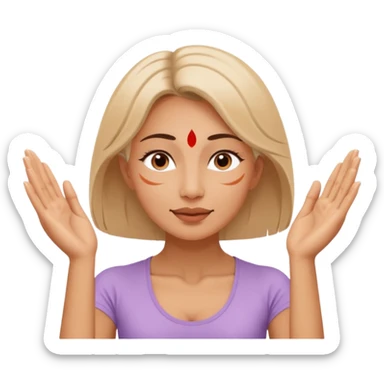 Minimal wellness-style emoji of a woman doing face yoga exercises, hands gently lifting and stretching facial muscles, calm and natural look, clear face yoga movement, simple and easy-to-understand icon, no beauty or medical elements

 sticker