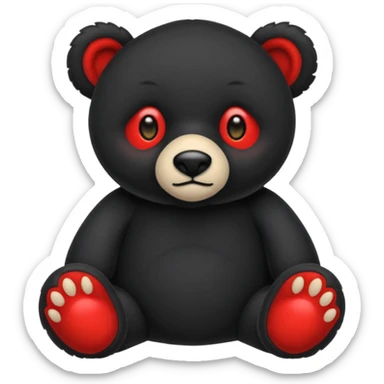 Un osos de peluche negro y que los ojos sean X rojas sticker
