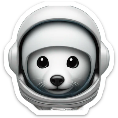 a minnesota loon with an astronaut uniform, head poking out of uniform sticker