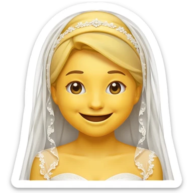Yellow emoji style bride who is giggling  sticker
