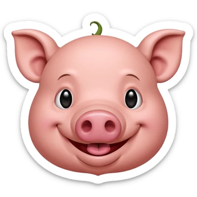 avec des larmes avec le cochon qui est mort de rire  sticker