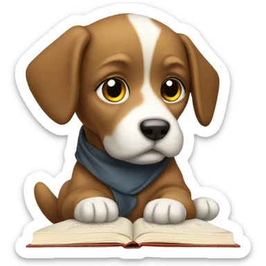 a doA puppy studying sticker