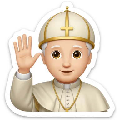 Pope Leo waving hello sticker