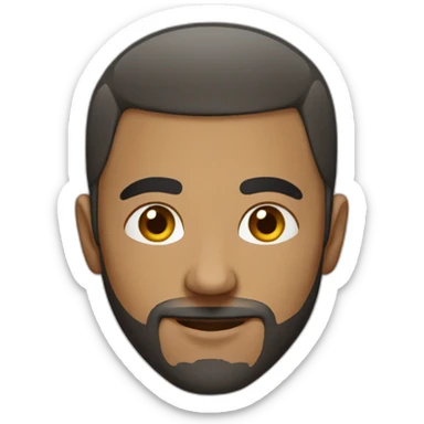 north african man with small beard and buzzcut sticker