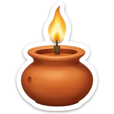 candle in a vessel terracotta color  sticker