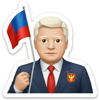 Boris Eltsin and Russian 1991 flag sticker