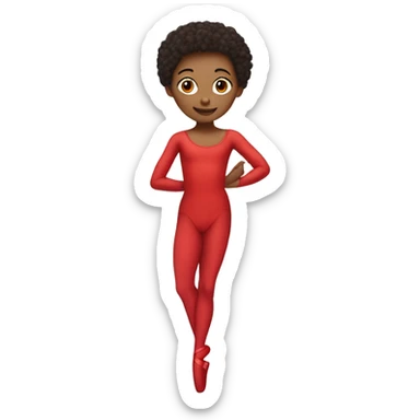 gender-neutral ballet dancer wearing a red unitard no tutu no skirt sticker