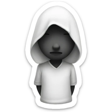 Monochrome solitude on white sticker