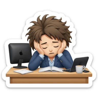 falling asleep at work sticker