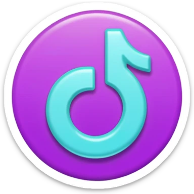 Purple and Cian Symbol of TikTok app sticker