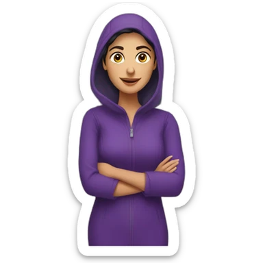 Armenian women in purple clothing in the bus station sticker