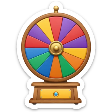 can you make me a prize wheel with the colors red, yellow, green, blue, orange, purple sticker