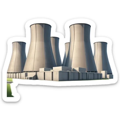 realistic nuclear power  plant with 6 power units sticker