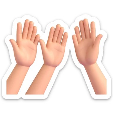 Realistic hands clapping, joyful celebration, focus on hands, motion blur, bright background sticker