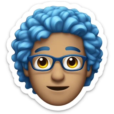 Rauw alejandro Latin Singer with Blue hair glasses rapper sticker