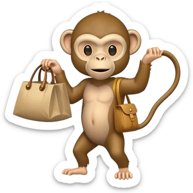 monkey wearing a mask and carrying a bag of loot sticker