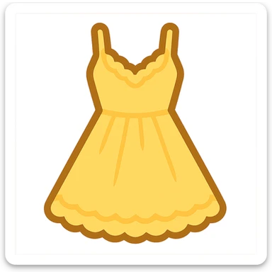 frilly lacey butter yellow summer sundress, flat twitter-style emoji sticker