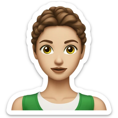 my beautiful, green eyed, russian friend, with beautiful brown hair, that look like a super model sticker