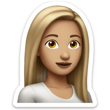 light brunette nightclub girl straight hair sticker