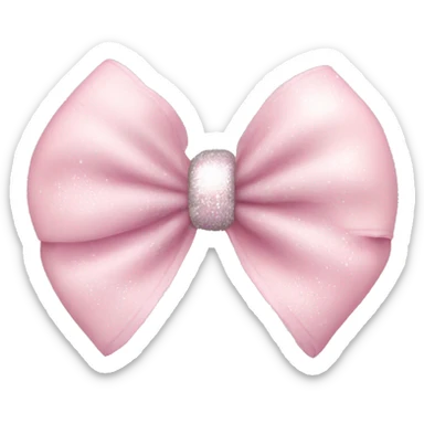 Baby pink bow with silver sparkle and transparent baby pink bubbles sticker
