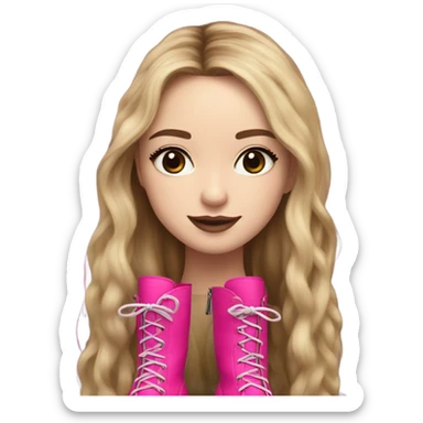 sabrina carpenter's bright pink knee high boots sticker