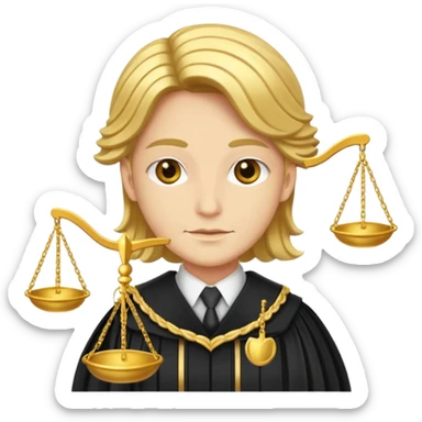 Fancy judge with golden scales sticker