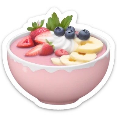 pastel pink and white smoothie bowl sticker