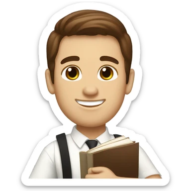 mormon missionary with brown hair doing a thumbs up and a book of mormon sticker