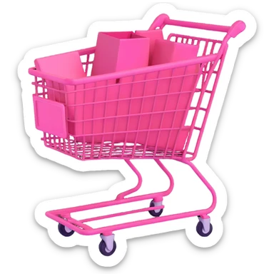 pink shopping cart, variation 1 sticker