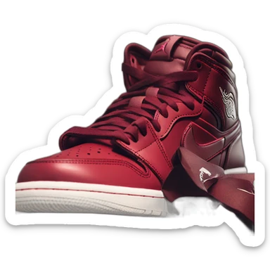 Robot in sneakers Air Jordan 1 mid “Team Red” sticker