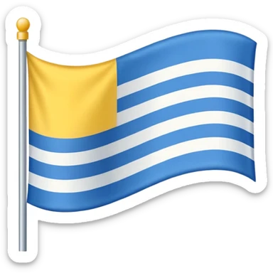 A flag with Blue on top than in the middle White and on the bottom yellow only Like 3 Stripes  sticker