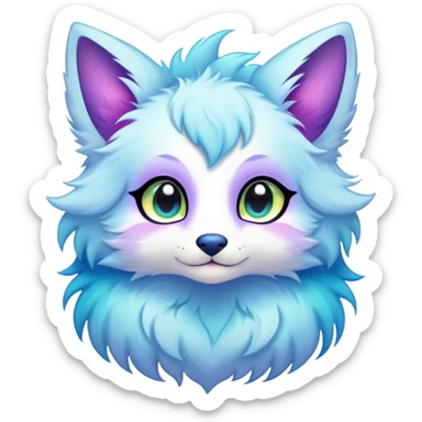 Kawaii bright fantasy ethereal anthro fursona animal sticker