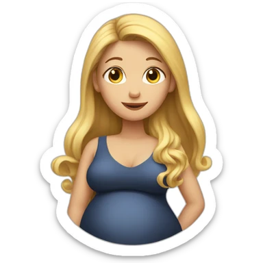 A Woman with Long blond Hair is pregnant. sticker