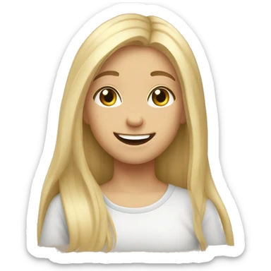 happy girl with boys this girl has blonde hair  sticker