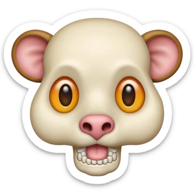 square head animal head emoji with eyes and mouth bone structre  sticker