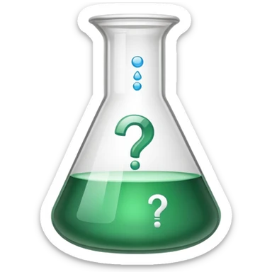 chemistry beaker with question marks, representing asking about valency sticker