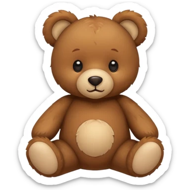 Cute flat-style teddy bear icon for infant daycare. PNG, transparent.
 sticker
