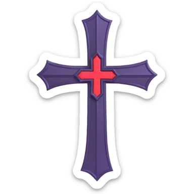 black pink goth cross  sticker