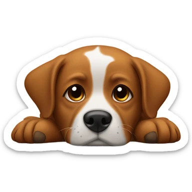 dog brown resting indoors peacefully sticker