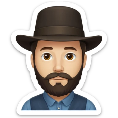 Amish man with beard. No facial hair above his mouth sticker