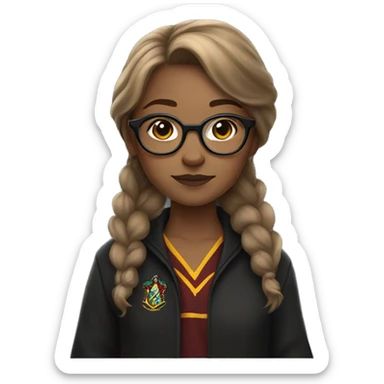 Girl with Light brown hair, Glases, Harry Potter Style sticker
