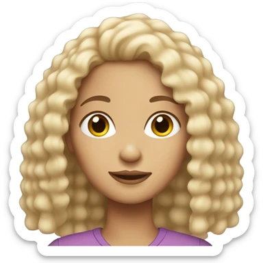 Light skin female with 4b hair sticker