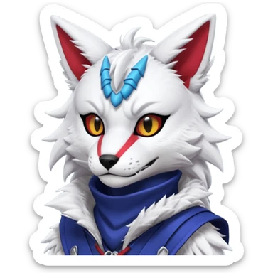 Cool cute badass Kemonomimi Nekomimi Japanese Anime Kemono Furry Style Vernid-Protogen-Sergal-Fursuit-furry-fursona sticker