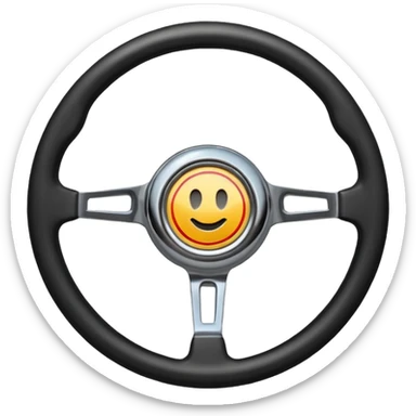 steering wheel with a check mark sticker